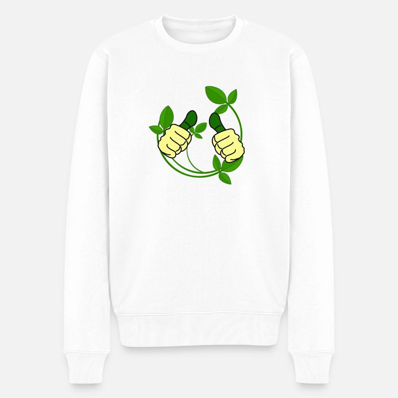 Pouce vert, jardin - Pull Premium bio Homme - blanc