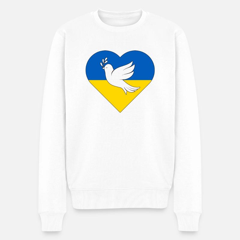 frieden für ukraine - Männer Premium Bio Pullover - Weiß
