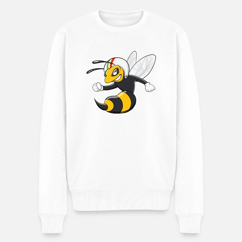 Frelon guêpe cool avec casque - Pull Premium bio Homme - blanc