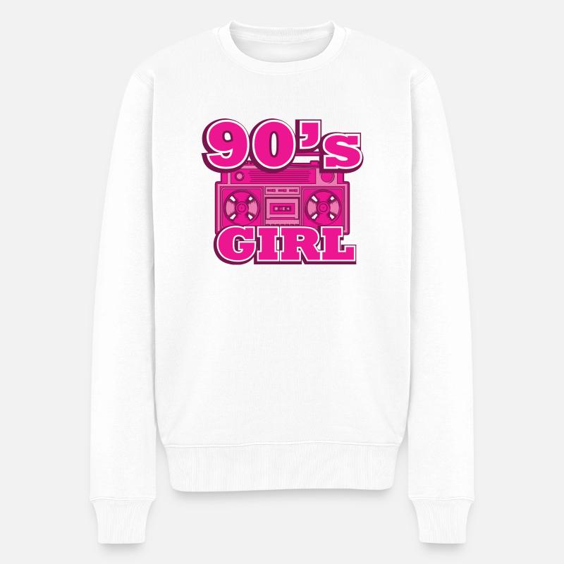1990iger Sprüche 90s Geschenksidee - Männer Premium Bio Pullover - Weiß