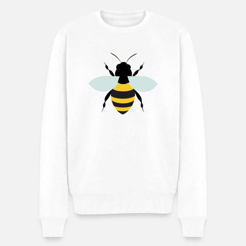 Biene Illustration Geschenkidee - Männer Premium Bio Pullover - Weiß