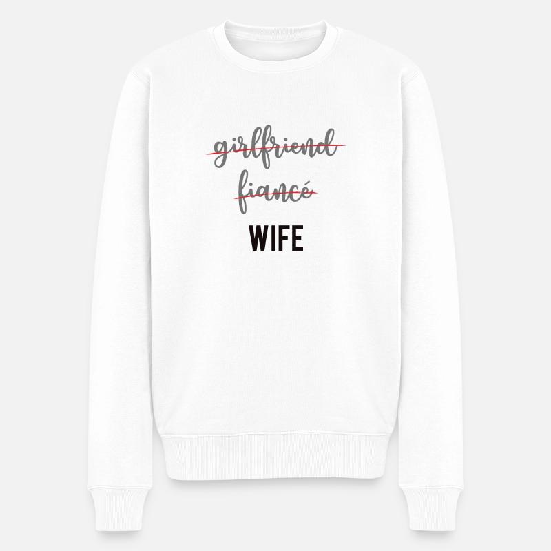 FREUNDIN VERLOBTE FRAU - Männer Premium Bio Pullover - Weiß