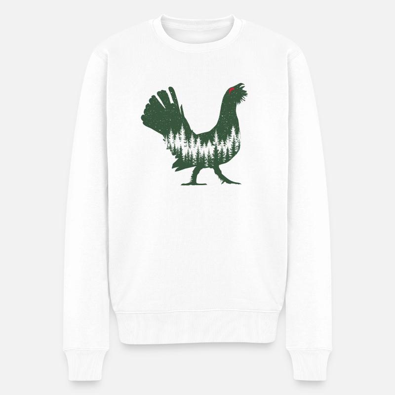 Grand tétras - Pull Premium bio Homme - blanc