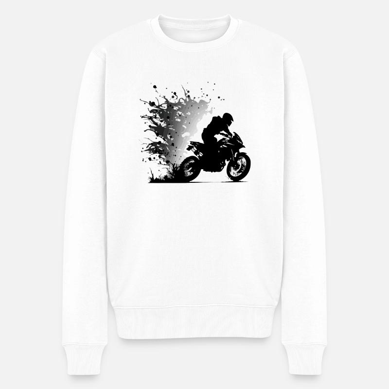 Motocross - Männer Premium Bio Pullover - Weiß