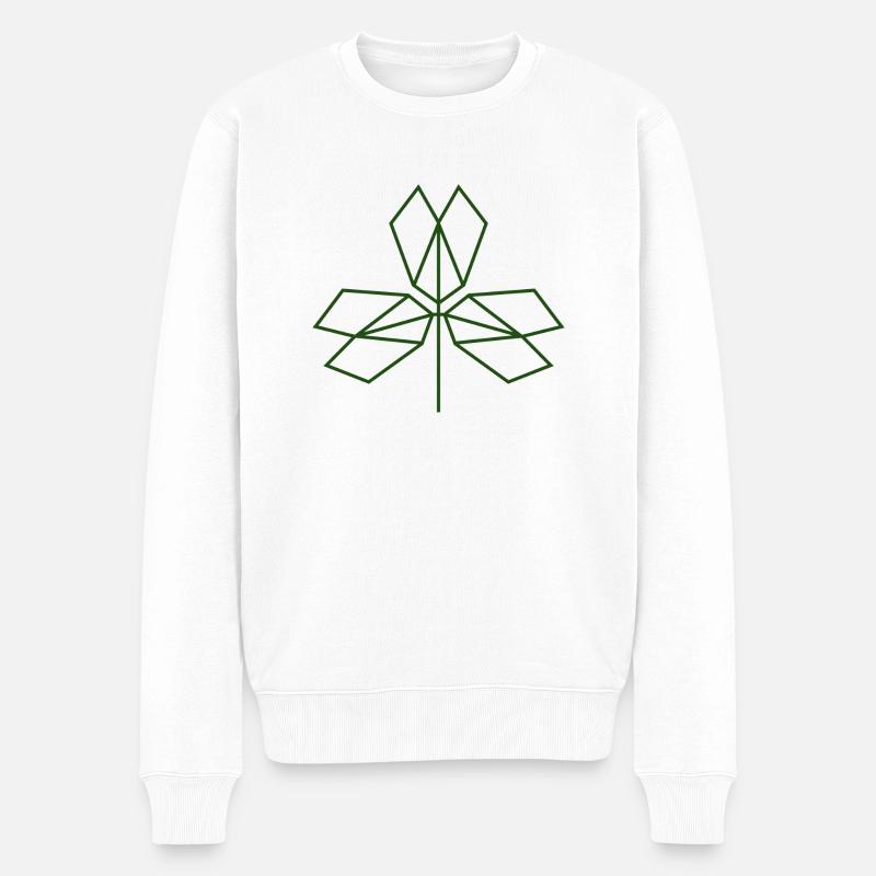 Kleeblatt - Männer Premium Bio Pullover - Weiß