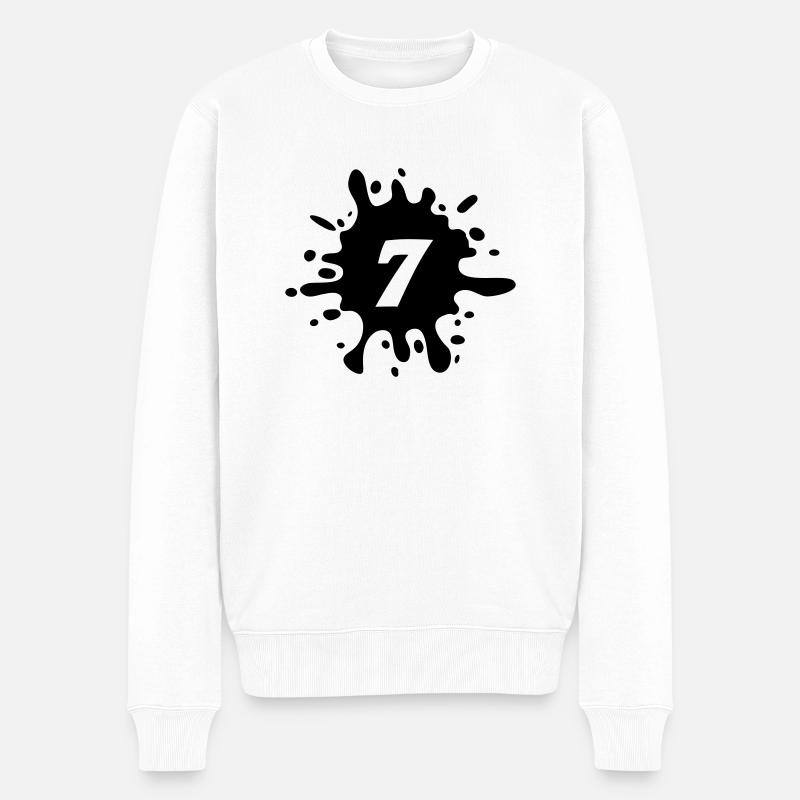 7 - Männer Premium Bio Pullover - Weiß
