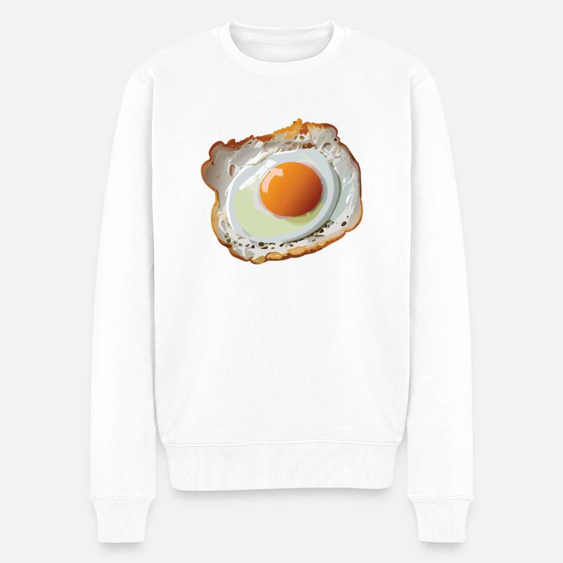 Spiegelei - Männer Premium Bio Pullover - Weiß