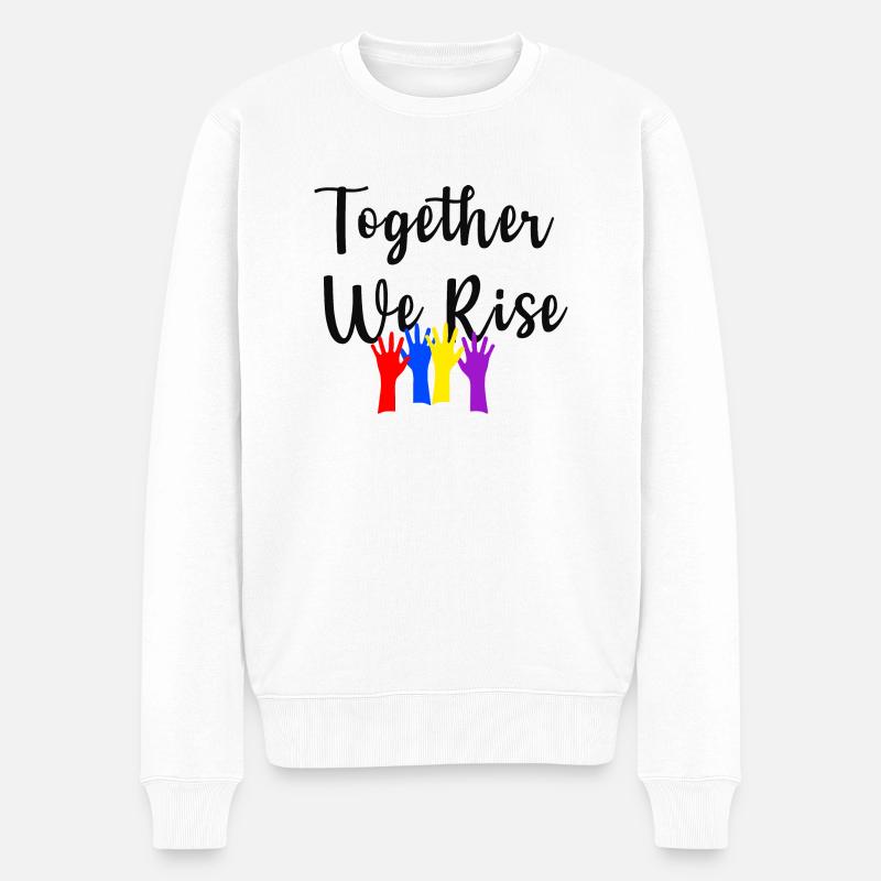 Together We Rise - Männer Premium Bio Pullover - Weiß