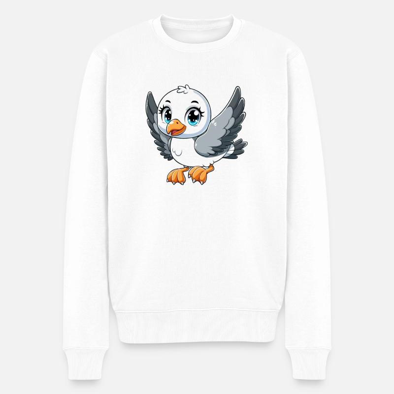 Baby-Möwe - Männer Premium Bio Pullover - Weiß