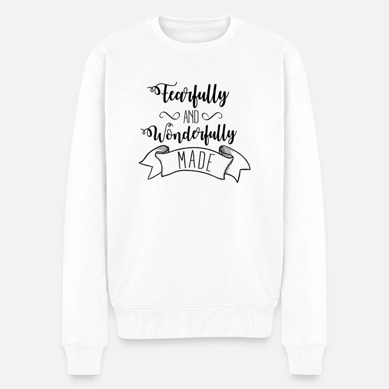 wunderbar gemacht - Männer Premium Bio Pullover - Weiß