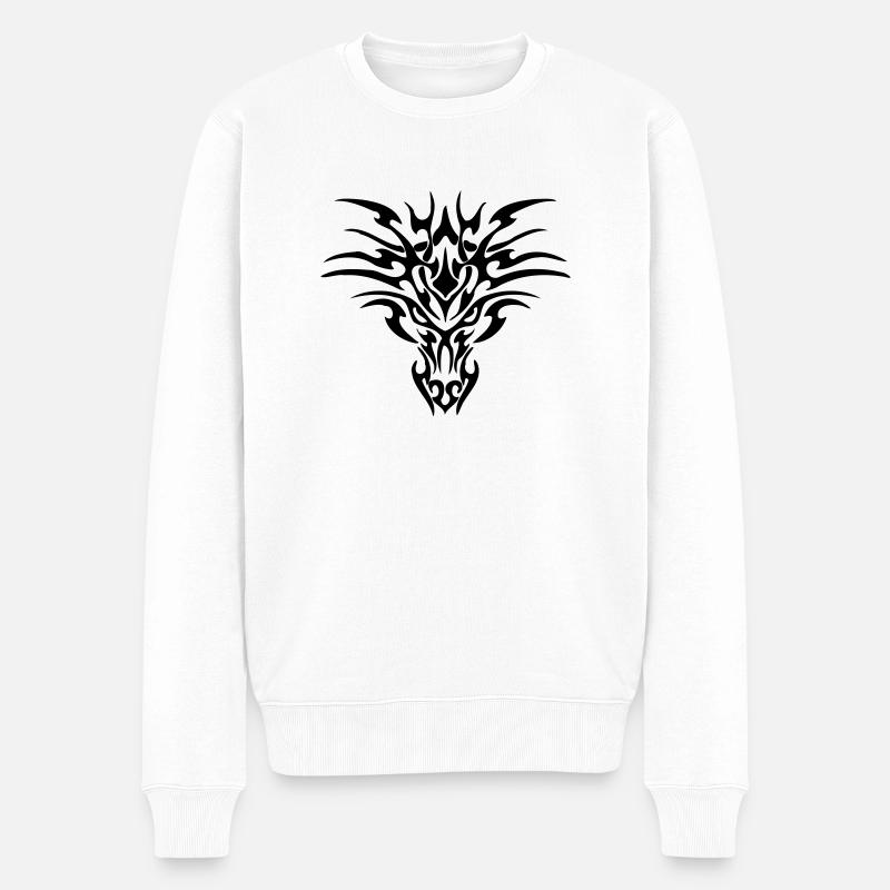 dragon tribal - Pull Premium bio Homme - blanc