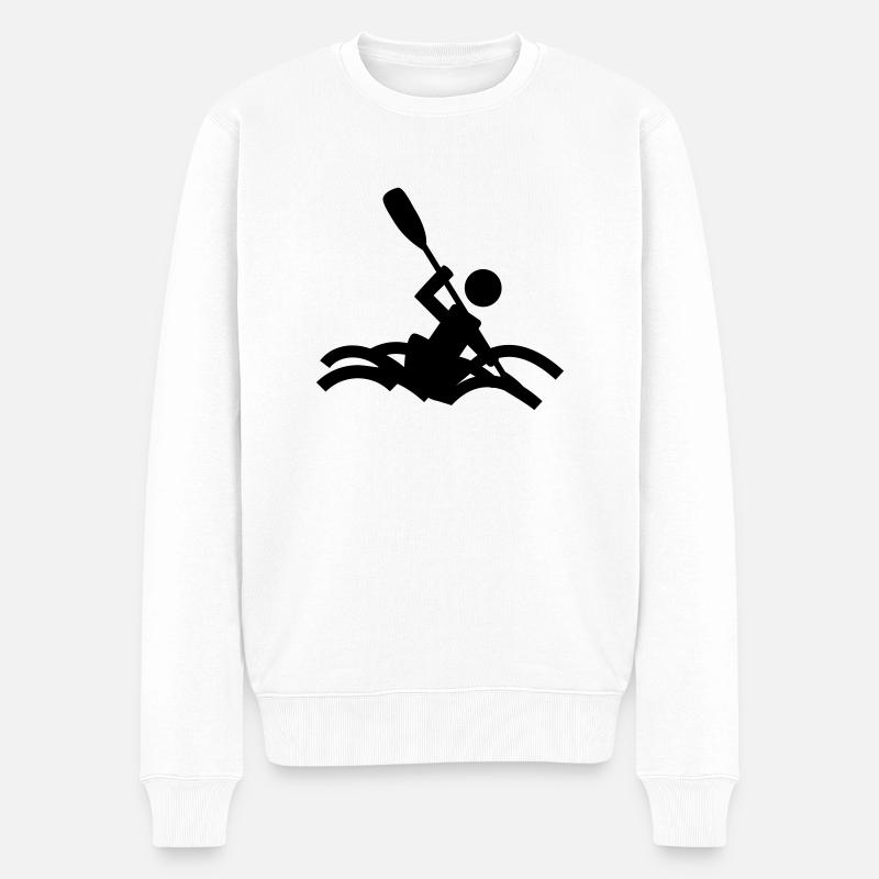 Kayak - Männer Premium Bio Pullover - Weiß