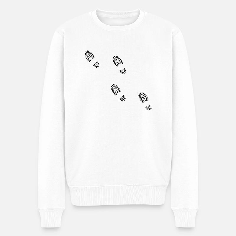 traces empreintes - Pull Premium bio Homme - blanc