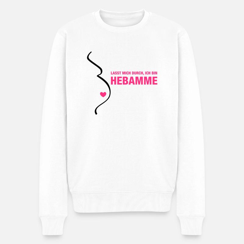 Hebamme - Männer Premium Bio Pullover - Weiß