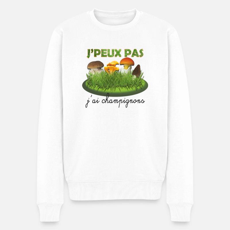 Je peux pas j ai champignons N - Pull Premium bio Homme - blanc