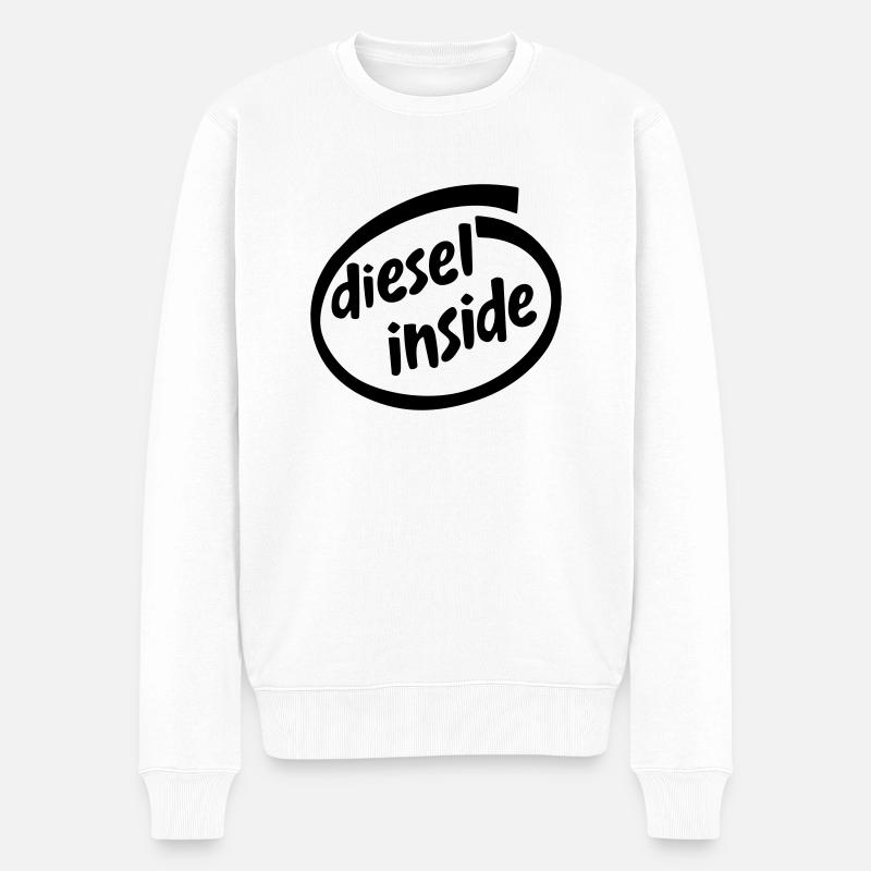 Diesel inside Logo - Männer Premium Bio Pullover - Weiß