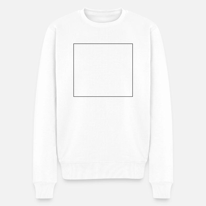 Viereck - Männer Premium Bio Pullover - Weiß