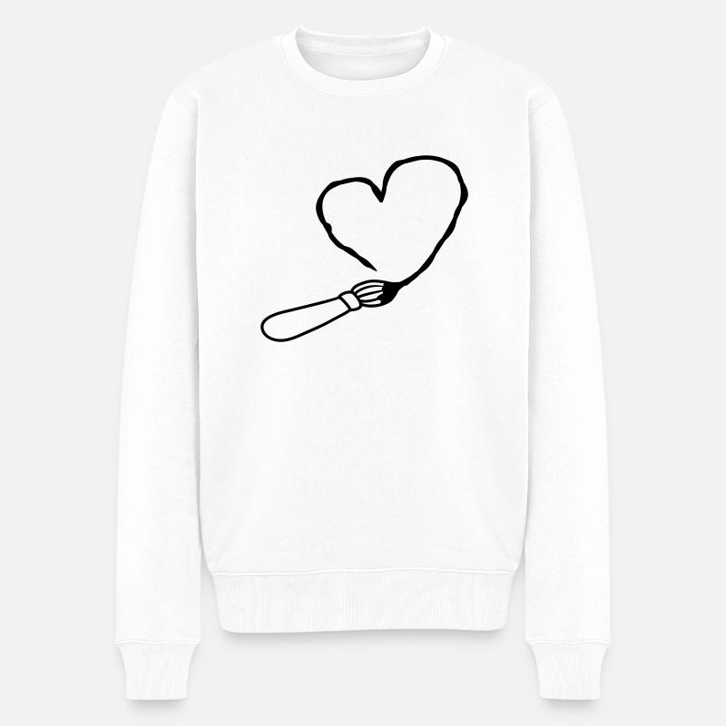 heart - Männer Premium Bio Pullover - Weiß