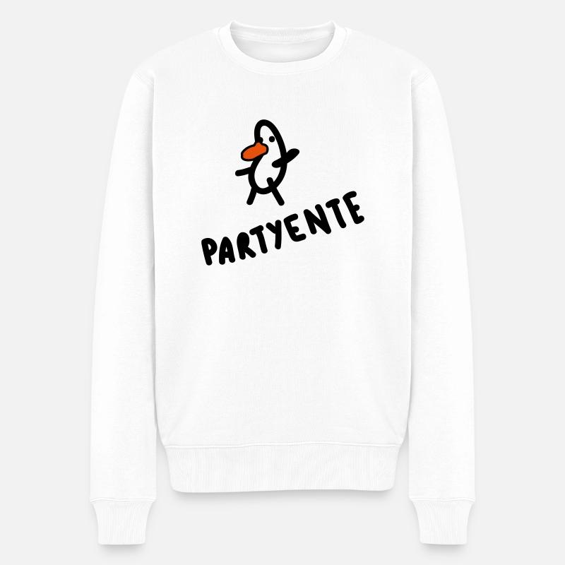 Partyente - Männer Premium Bio Pullover - Weiß
