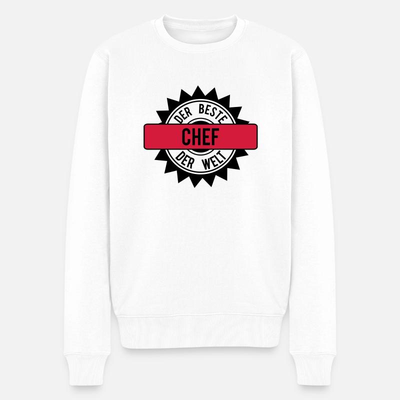der beste chef 2c - Männer Premium Bio Pullover - Weiß