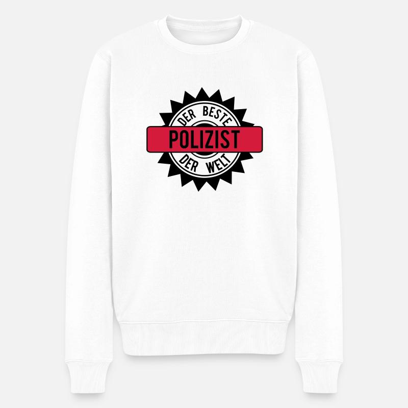 der beste polizist 2c - Männer Premium Bio Pullover - Weiß