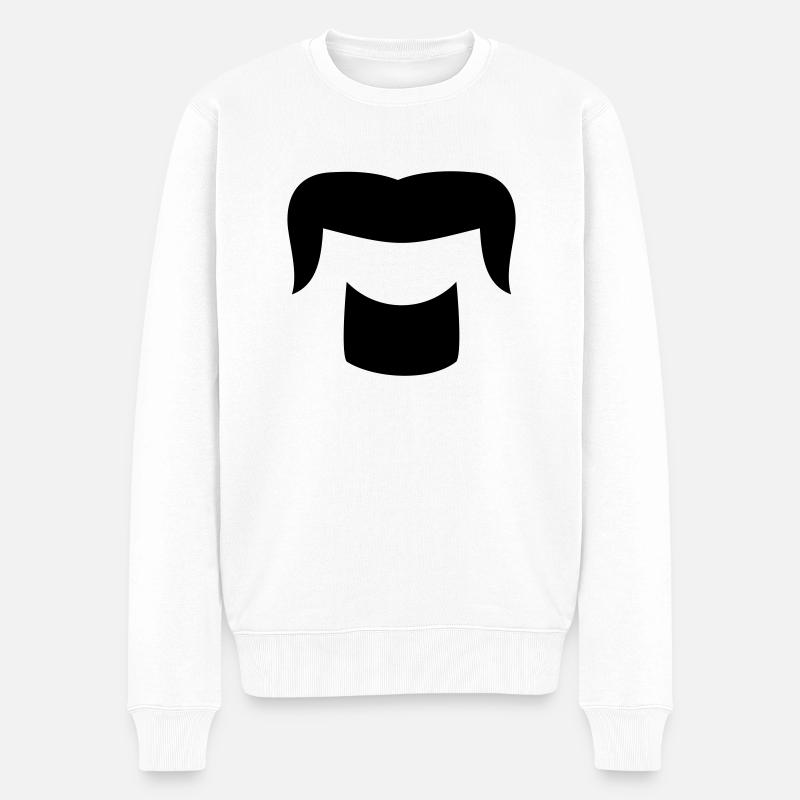 Bacantes moustache - Pull Premium bio Homme - blanc
