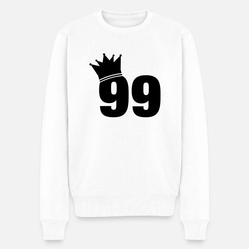 99_krone_f1 - Männer Premium Bio Pullover - Weiß