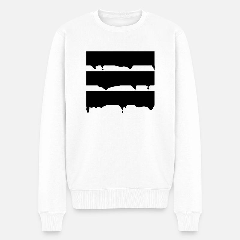 Streifen - Männer Premium Bio Pullover - Weiß
