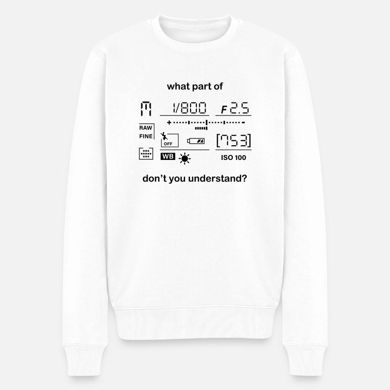 Kamera Manueller Modus - Männer Premium Bio Pullover - Weiß