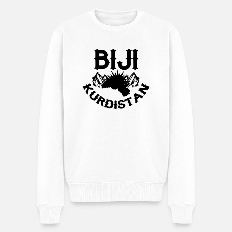 biji kurdistan - Männer Premium Bio Pullover - Weiß