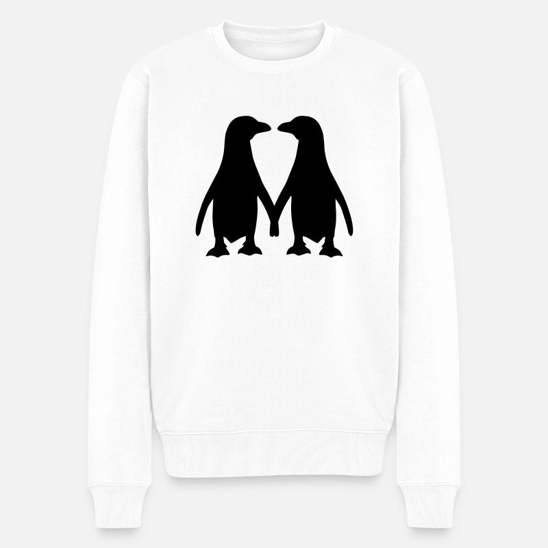 Pinguin - Männer Premium Bio Pullover - Weiß