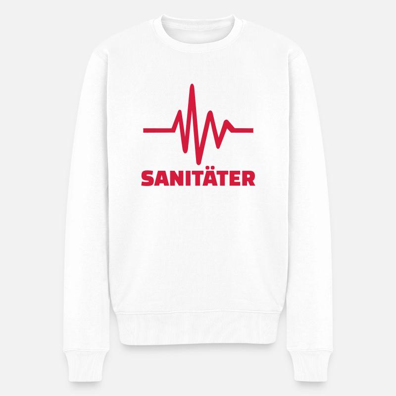 Sanitäter - Männer Premium Bio Pullover - Weiß