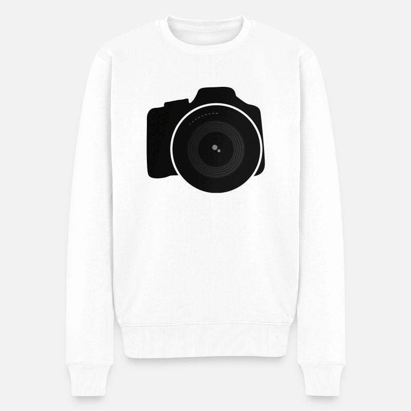 Kamera - Männer Premium Bio Pullover - Weiß