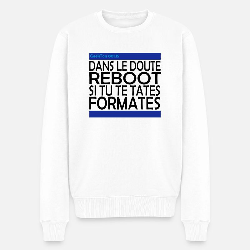 (15_doute_reboot) - Pull Premium bio Homme - blanc