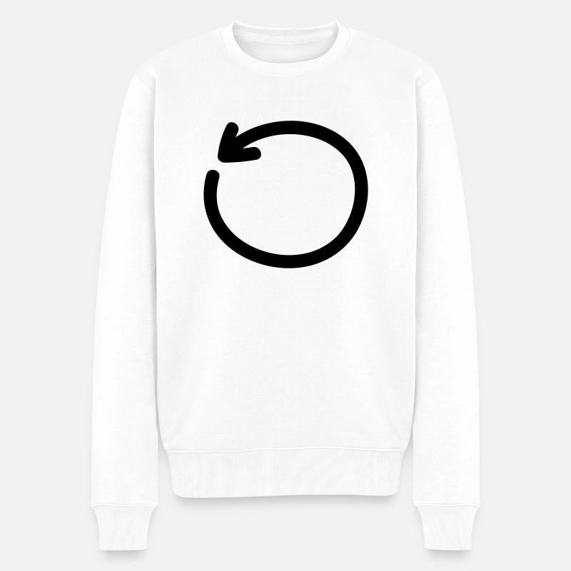 drehen_pfeil_f1 - Männer Premium Bio Pullover - Weiß