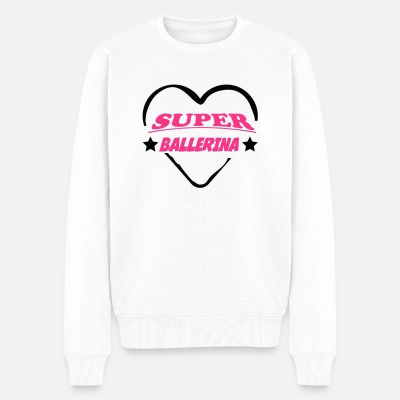 Super ballerina 333 - Männer Premium Bio Pullover - Weiß