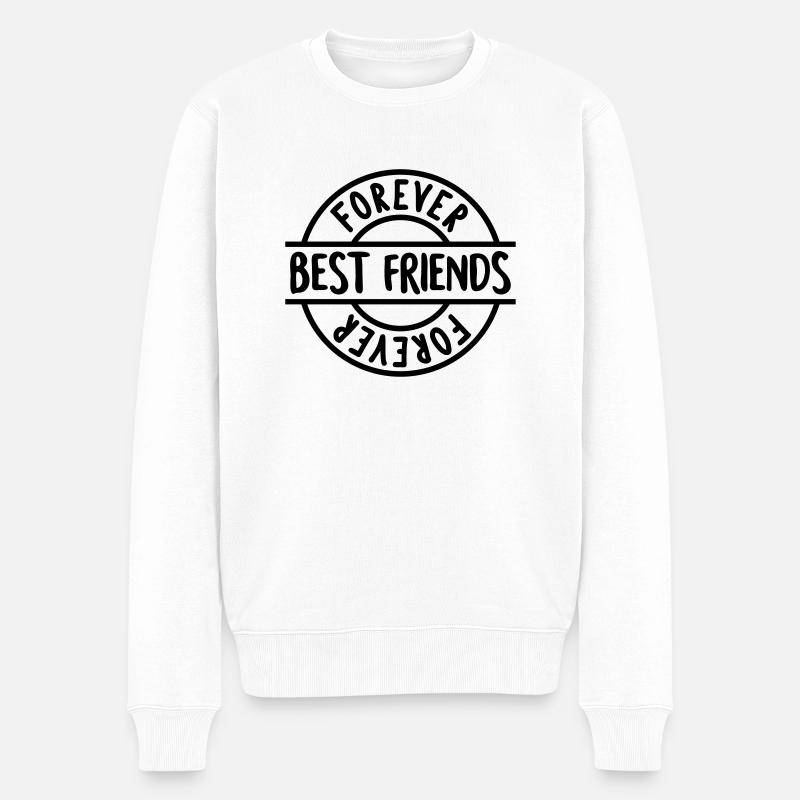 Best Friends Forever (timbre) - Pull Premium bio Homme - blanc