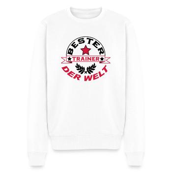 Bester trainer der welt - Männer Premium Bio Pullover - Weiß - Vorne - Thijin (182cm)