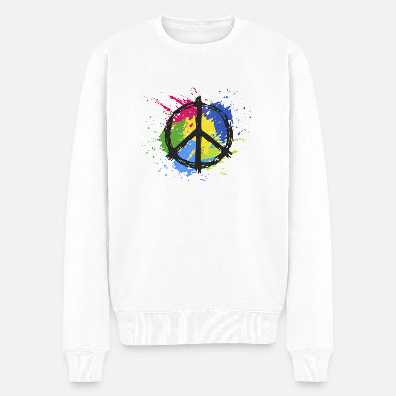 T-Shirt positive Vibration. - Männer Premium Bio Pullover - Weiß