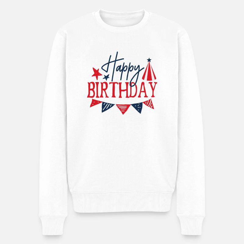 Happy Birthday - Männer Premium Bio Pullover - Weiß