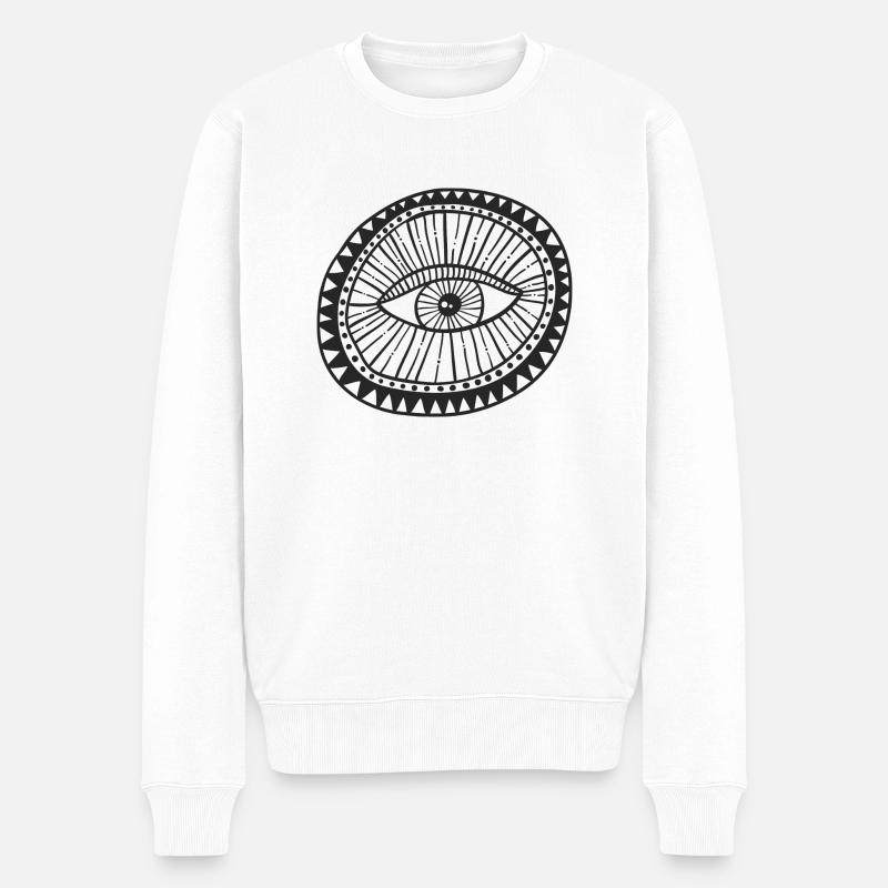 Magisches Auge - Männer Premium Bio Pullover - Weiß