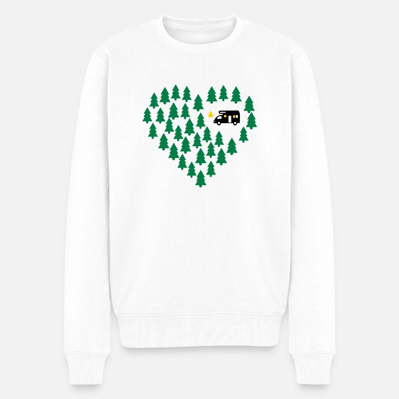 Camping camping-car - Pull Premium bio Homme - blanc