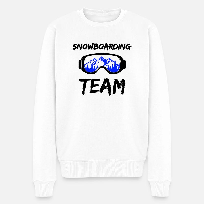 Snowboarding Team - Männer Premium Bio Pullover - Weiß