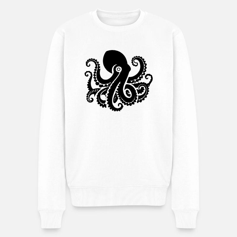 Oktopus - Männer Premium Bio Pullover - Weiß