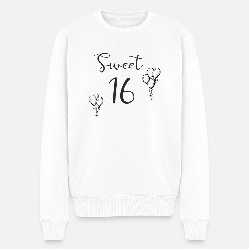 16 - Männer Premium Bio Pullover - Weiß