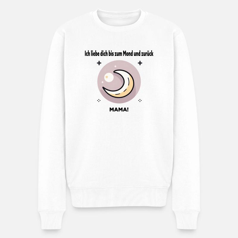 Ich liebe dich bis zum Mond und zurück - Muttertag - Männer Premium Bio Pullover - Weiß