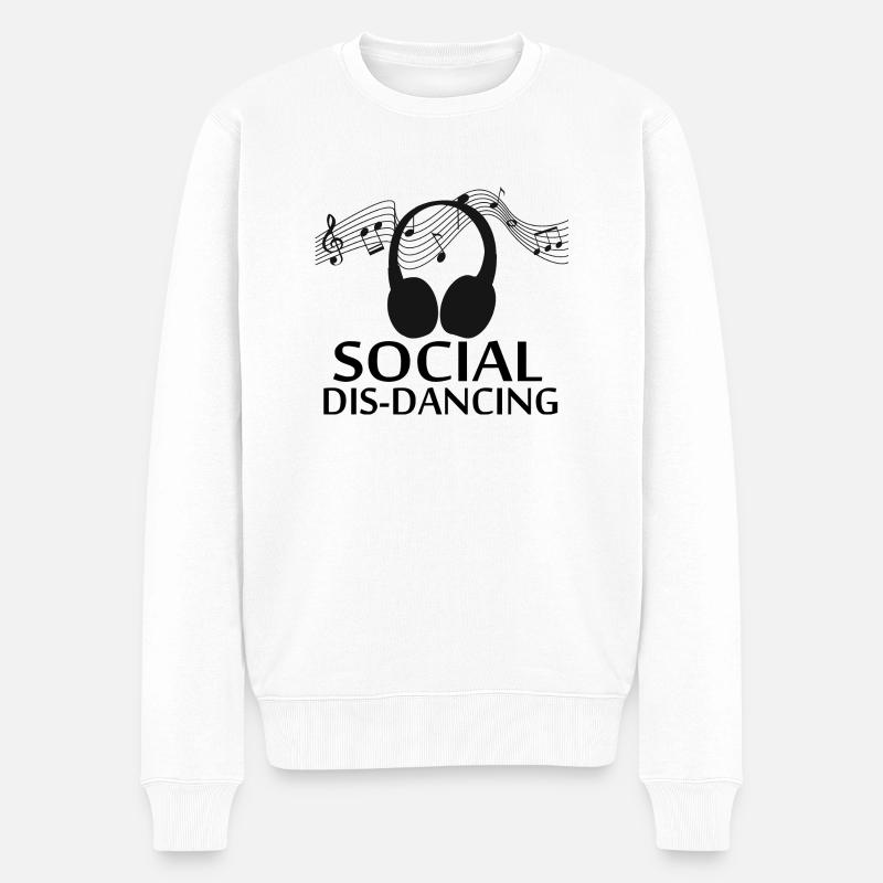 Dancing Dance Music - Männer Premium Bio Pullover - Weiß