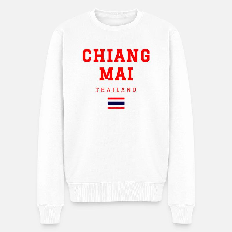 Chiang Mai Thailand - Männer Premium Bio Pullover - Weiß