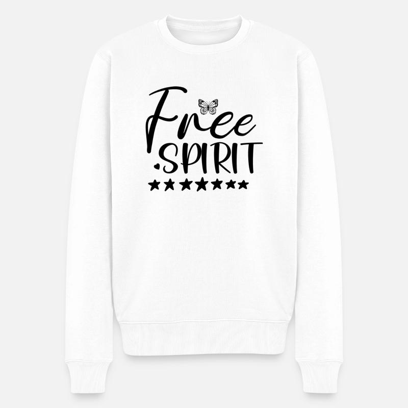 libre - Pull Premium bio Homme - blanc