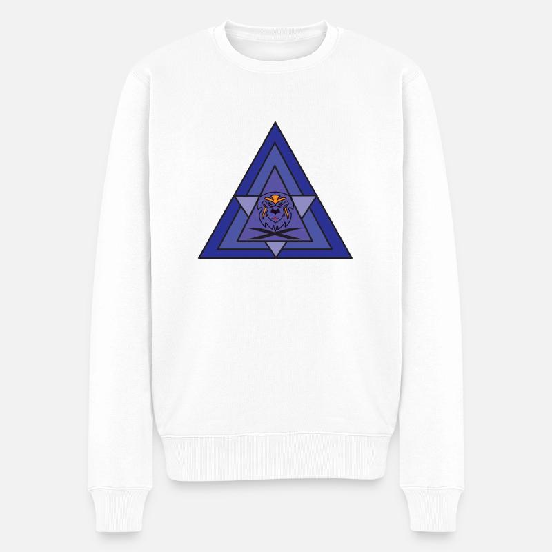 Löwe - Männer Premium Bio Pullover - Weiß
